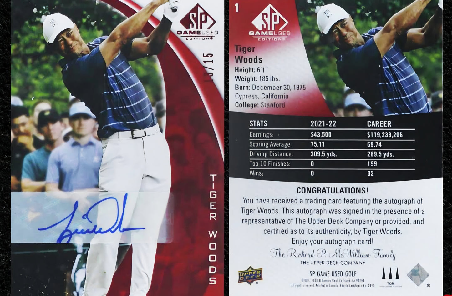 2024 Upper Deck SP Game Used Golf Hobby