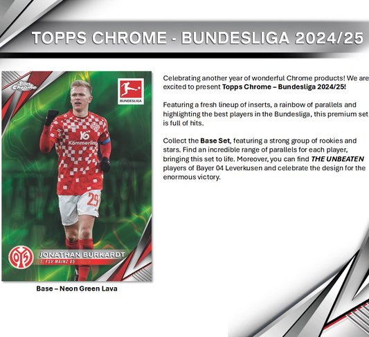 2024-25 Topps Chrome Bundesliga Soccer Blaster / Value Box