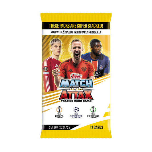 2024-25 TOPPS MATCH ATTAX UEFA CHAMPIONS LEAGUE CARDS – 12 cards per pack