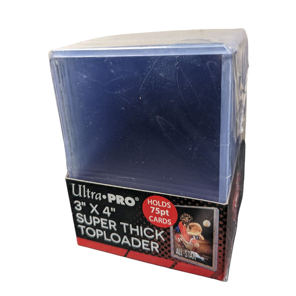 Ultra Pro – 3x4" Toploaders - Super Think - 75pt, 25 Pack.