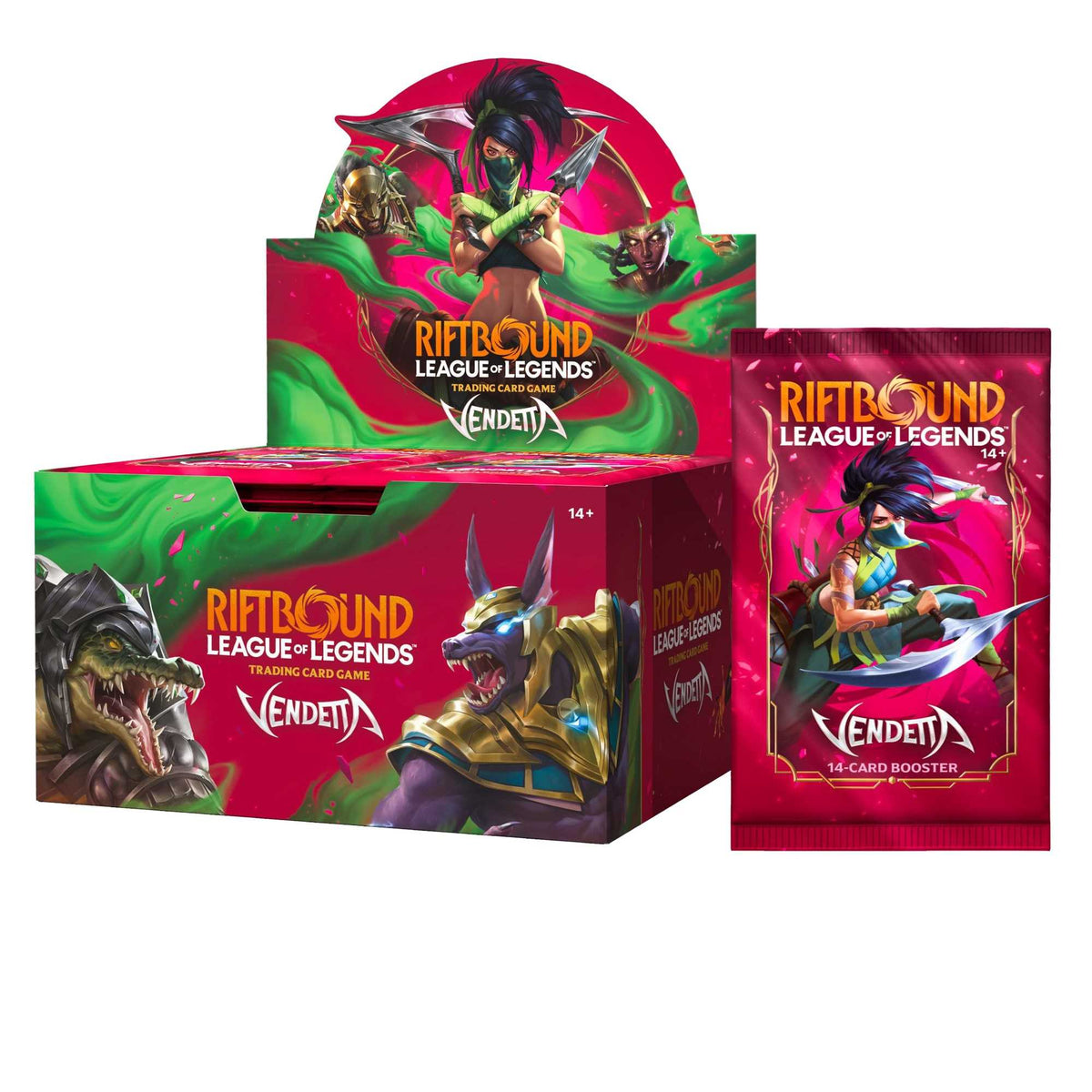 Riftbound Vendetta sealed booster display containing 24 packs