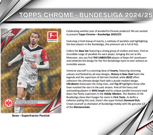 2024-25, Topps Chrome - Bundesliga Soccer - Hobby Box.