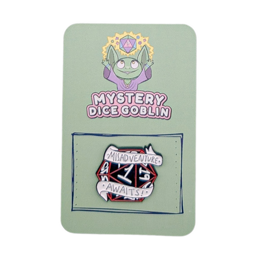 Dice Goblin - Pin Badge - Misadventure Awaits.