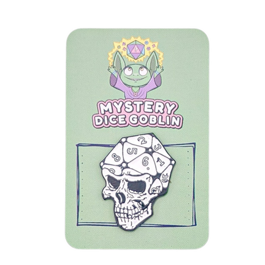 Dice Goblin - Pin Badge - D20 Skull.