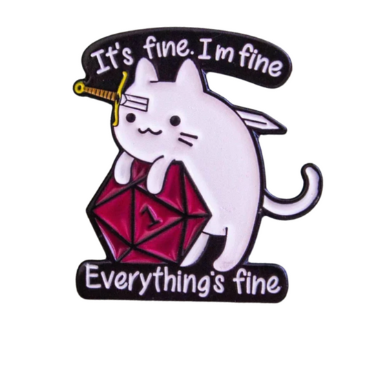 Dice Goblin - Pin Badge - Everything's Fine.