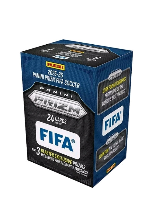 2025-26 Panini Prizm FIFA Soccer Sealed 6 Pack Blaster Box 24 Cards